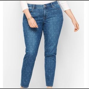 Talbots Slim Ankle Jeans Tulip Print